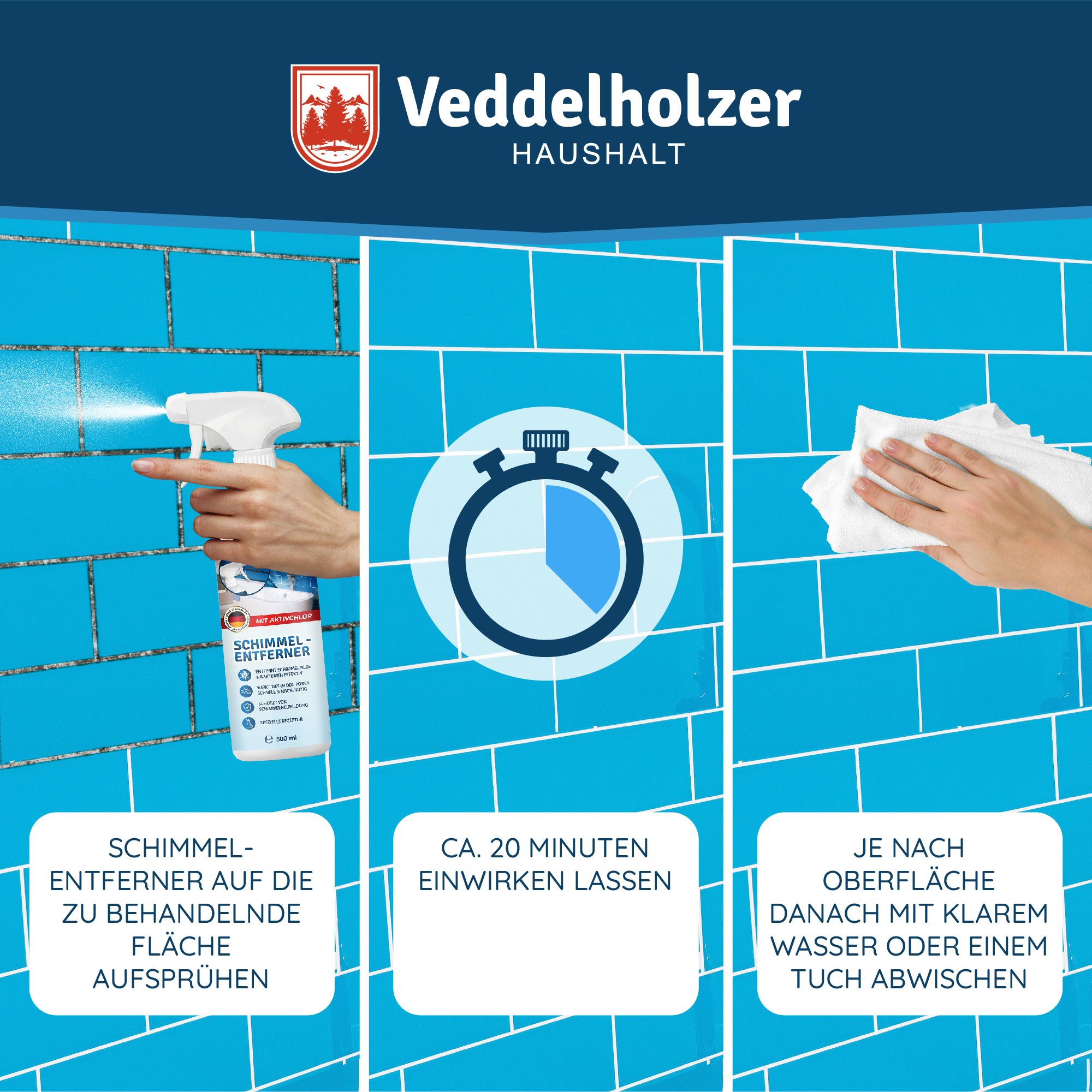 Veddelholzer Premium Schimmelentferner mit Aktivchlor
