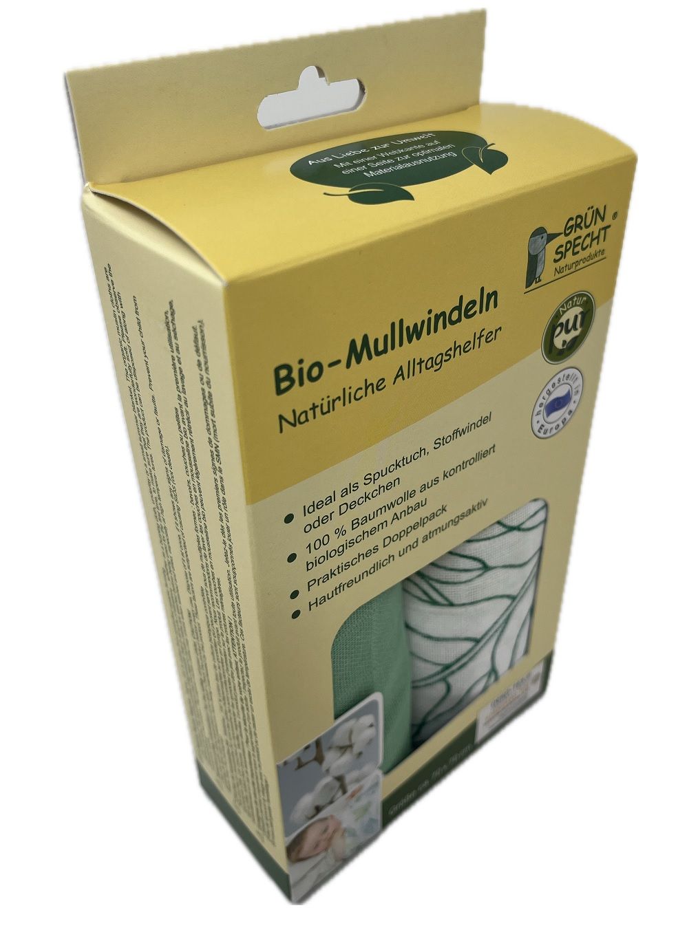 Grünspecht Bio Mullwindeln "Blätter"