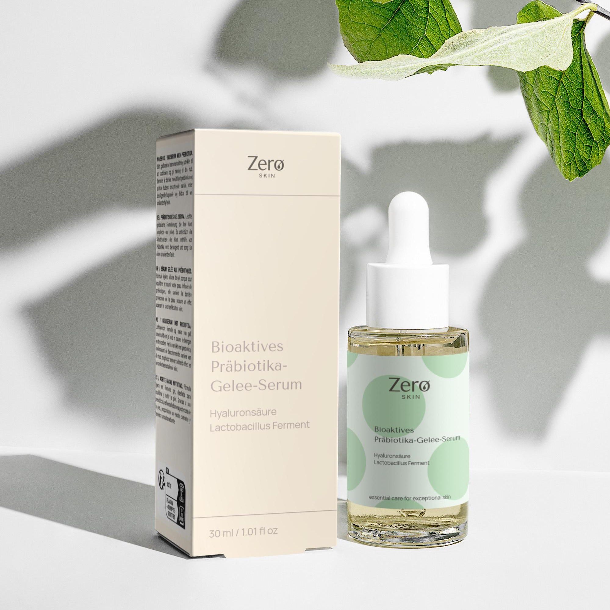 Zero Skin Bioaktives Präbiotika-Gelee-Serum, beruhigend hydratisierend für empfindliche Haut