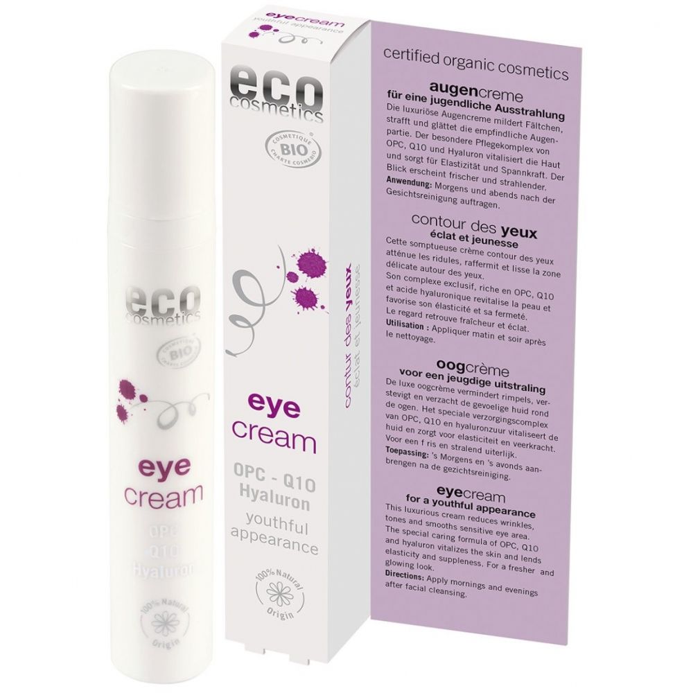 eco cosmetics Augencreme mit OPC, Q10 und Hyaluron 15ml