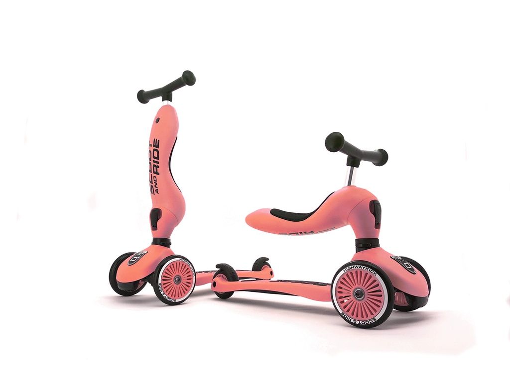 Scoot & Ride Highwaykick 1 Kinderroller 2-in-1 mit Sitz – Pfirsich St Nicht relevant