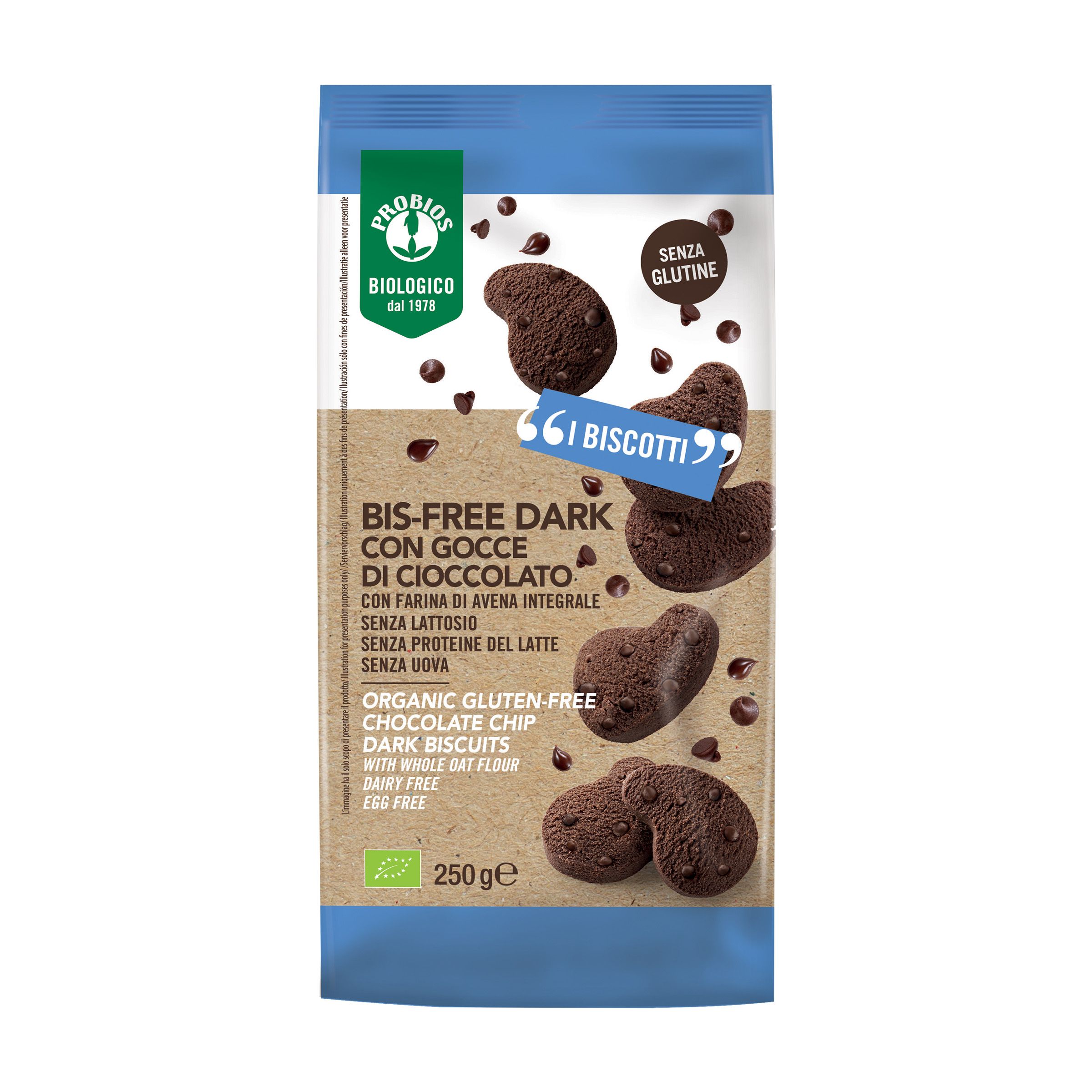Biscotti Senza Glutine Bis-Free con Gocce Dark - Probios
