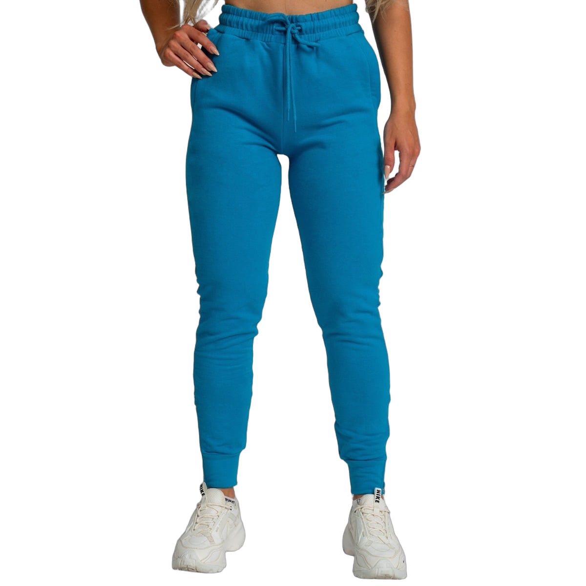 GymBeam Jogginghose Damen Slim mit Kordelzug und Taschen Limitless Aquamarine 1 St