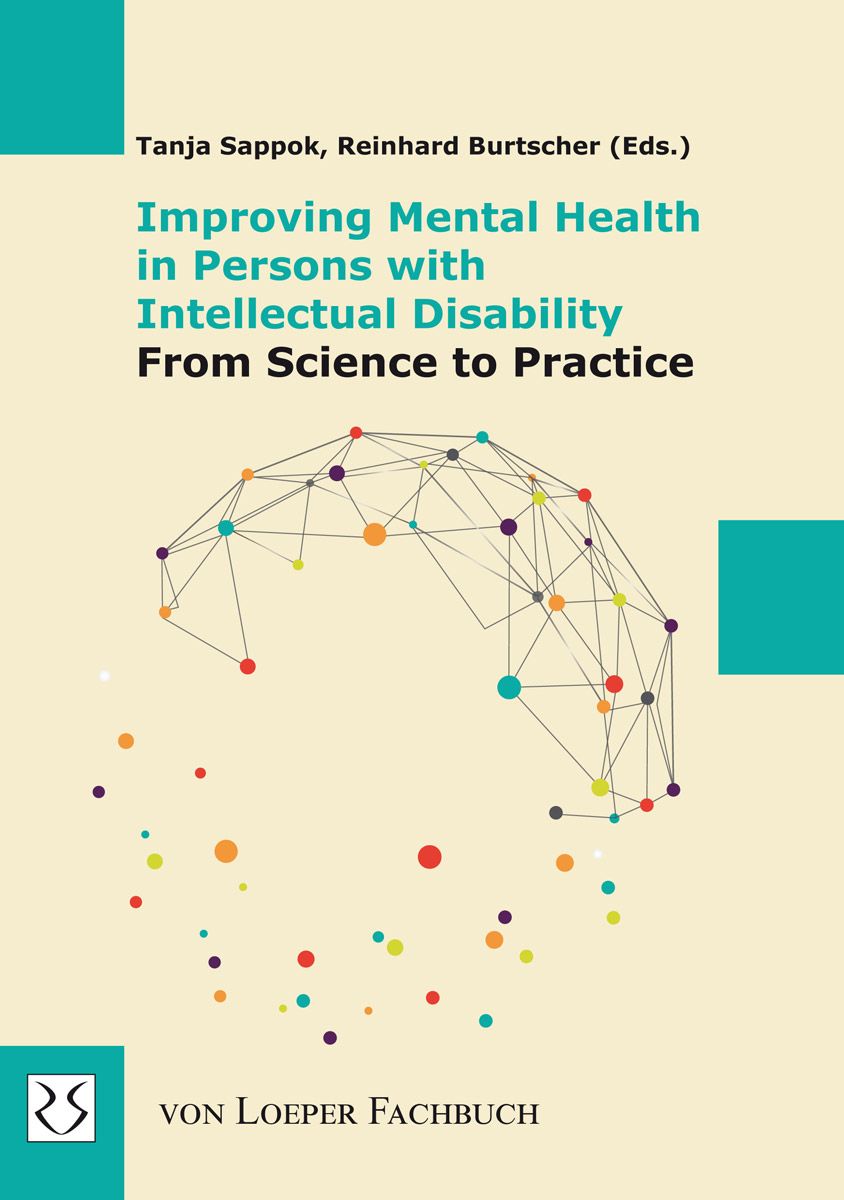 Buchcover: "Improving Mental Health in Persons with Intellectual Disability". Autoren: Sappok, Burtscher. Verlag: Von Loeper Fachbuch.