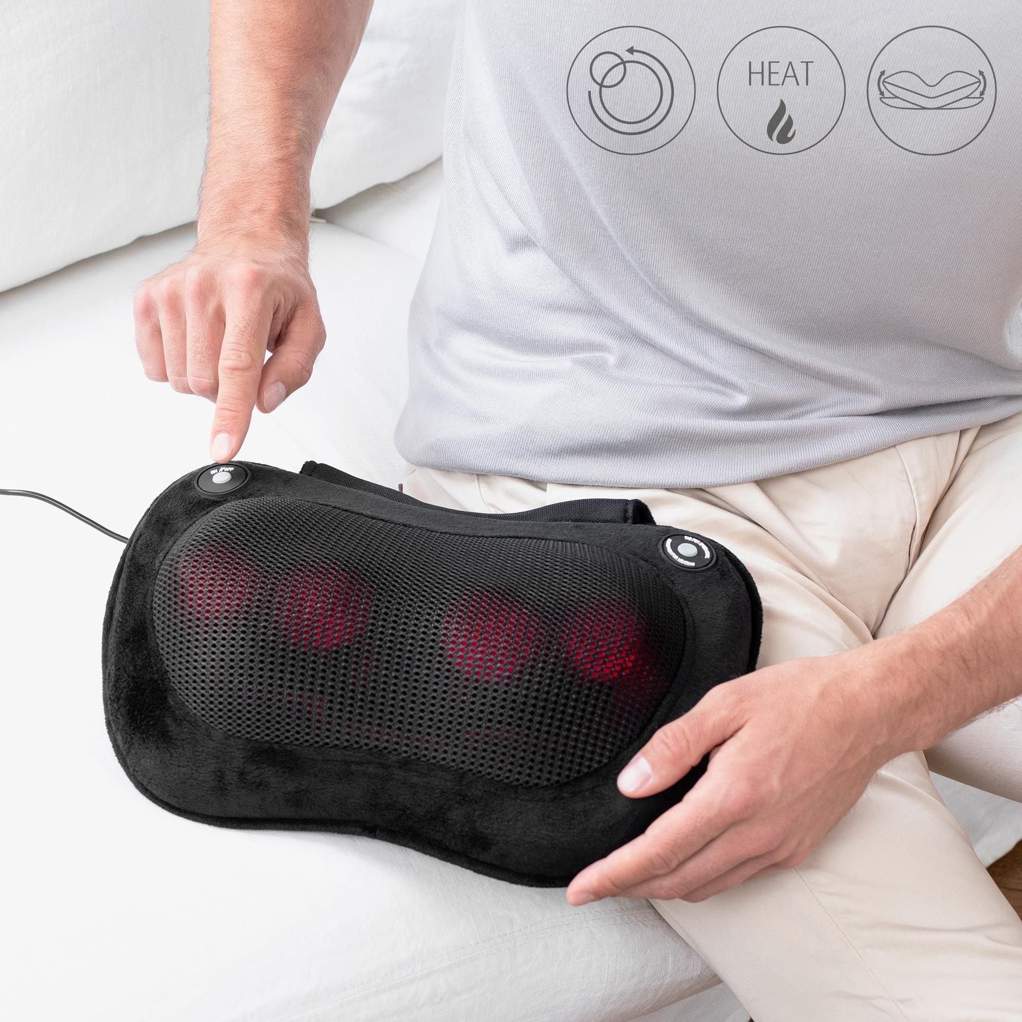 medisana MC 850 Shiatsu-Massagekissen mit Wärme und Rotlichtfunktion und 2 Geschwindigkeitsstufen