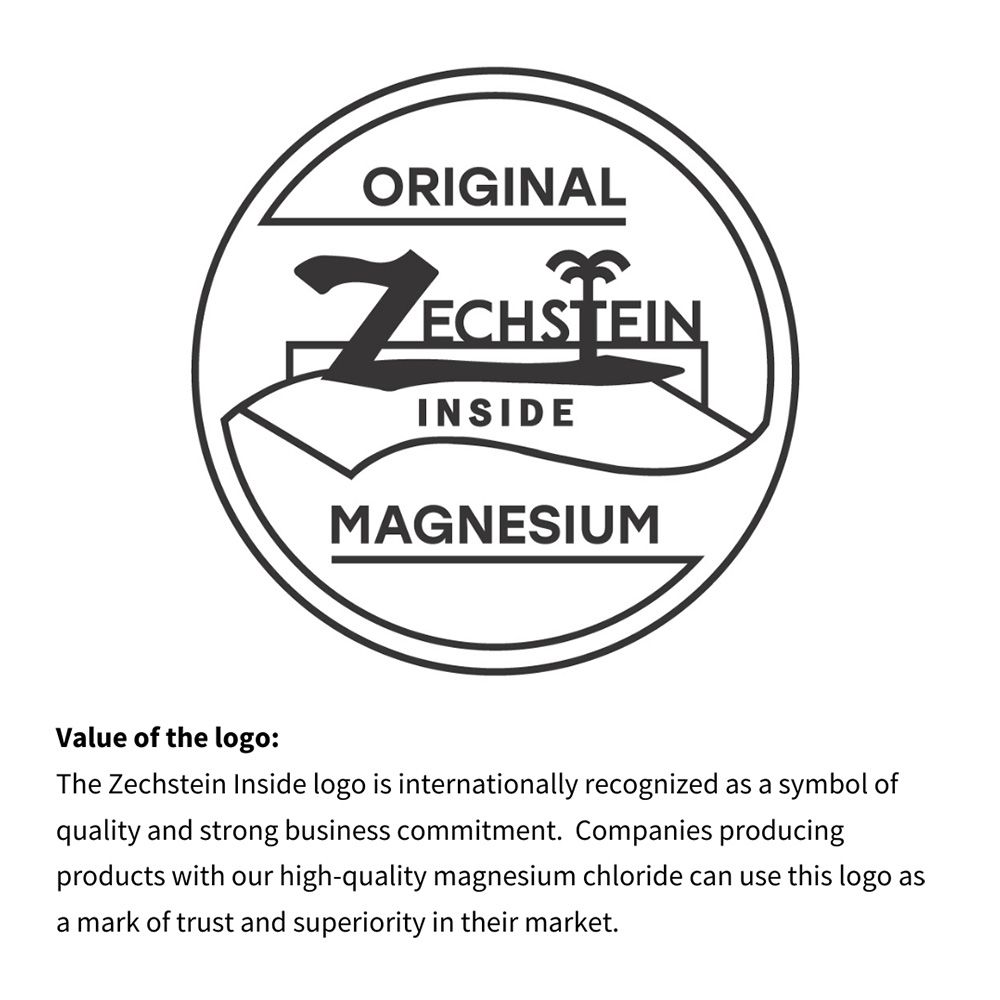 Rundes Logo mit Text: Original Zechstein Inside Magnesium.