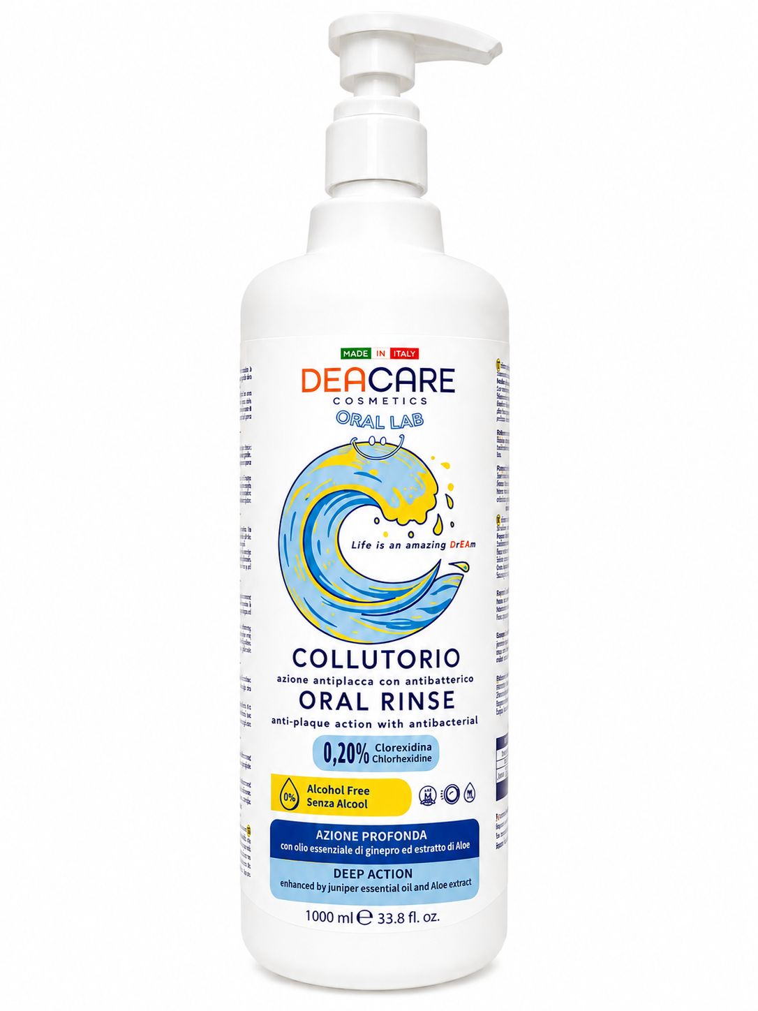 DC Oral Lab 1LT - Collutorio Azione Profonda Clorexidina 0.20% - con Ginepro e Aloe - Alcohol Free