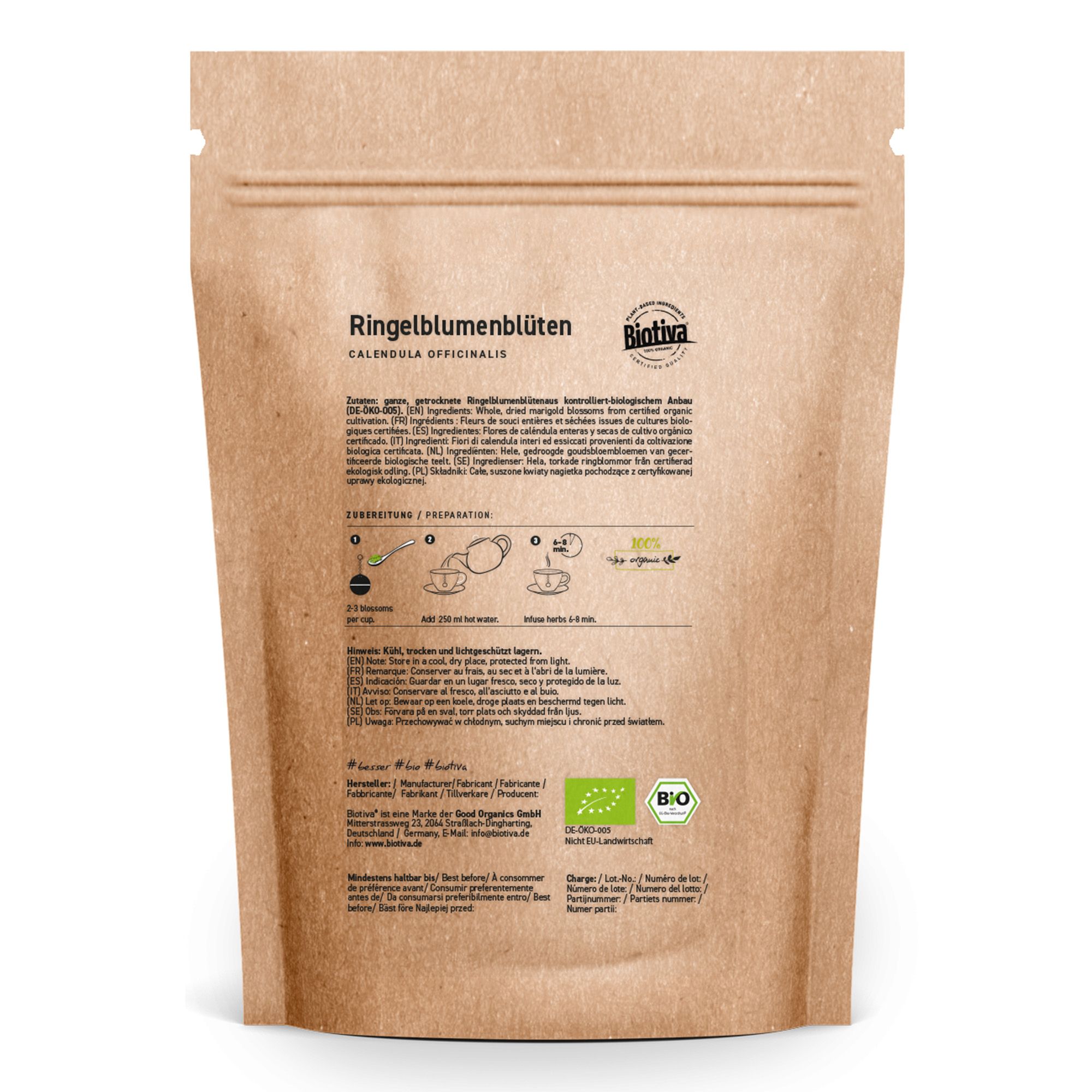 Biotiva Ringelblumenblüten Tee Bio