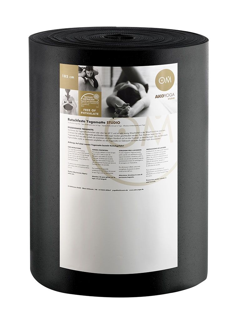 yogabox Rollenware Yogamatte Premium - schwarz - 2000 x 80 x 0,45 cm