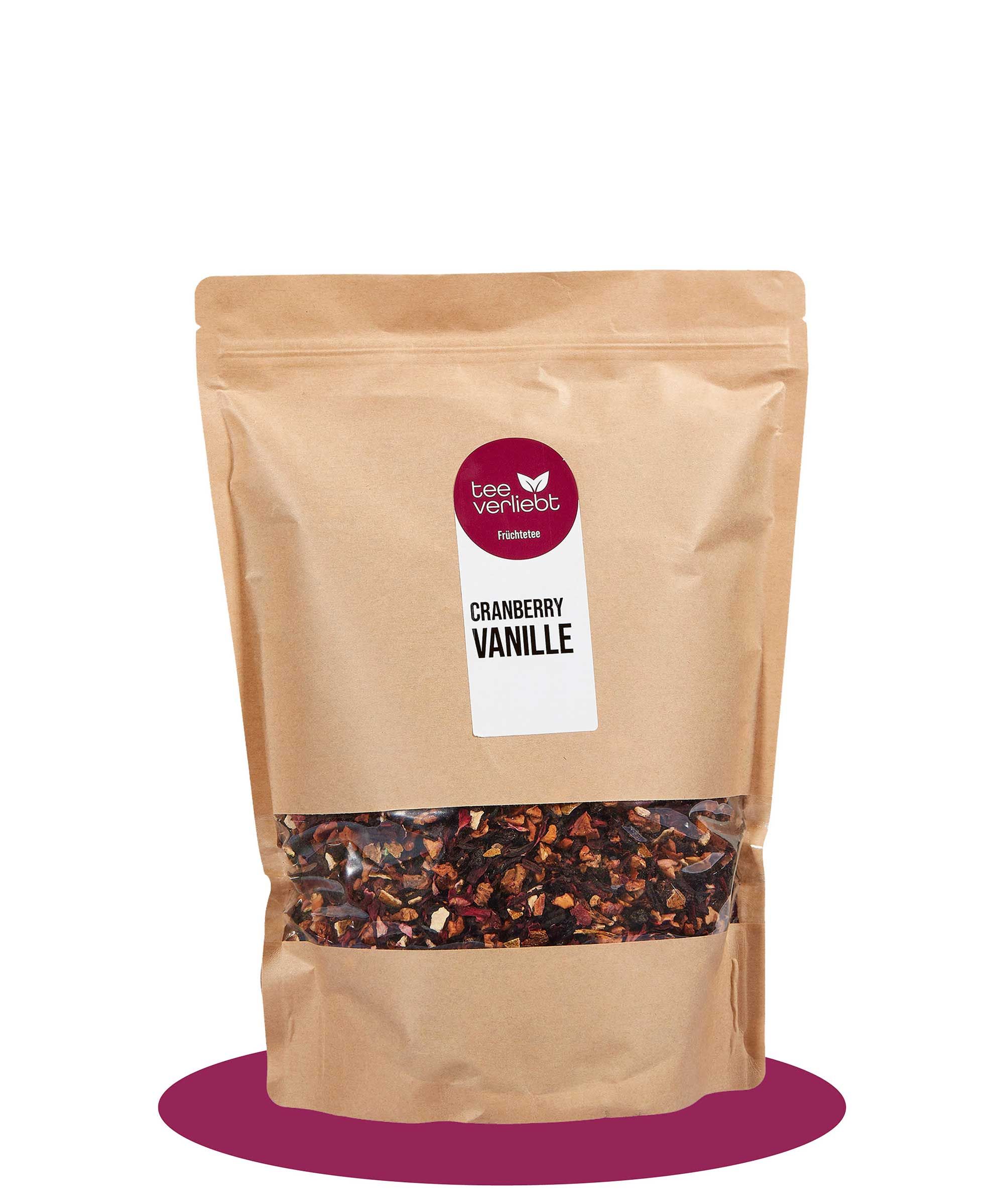 teeverliebt - Cranberry Vanille loser Früchtetee Großpackung I Mild-fruchtig mit feiner Vanillenote