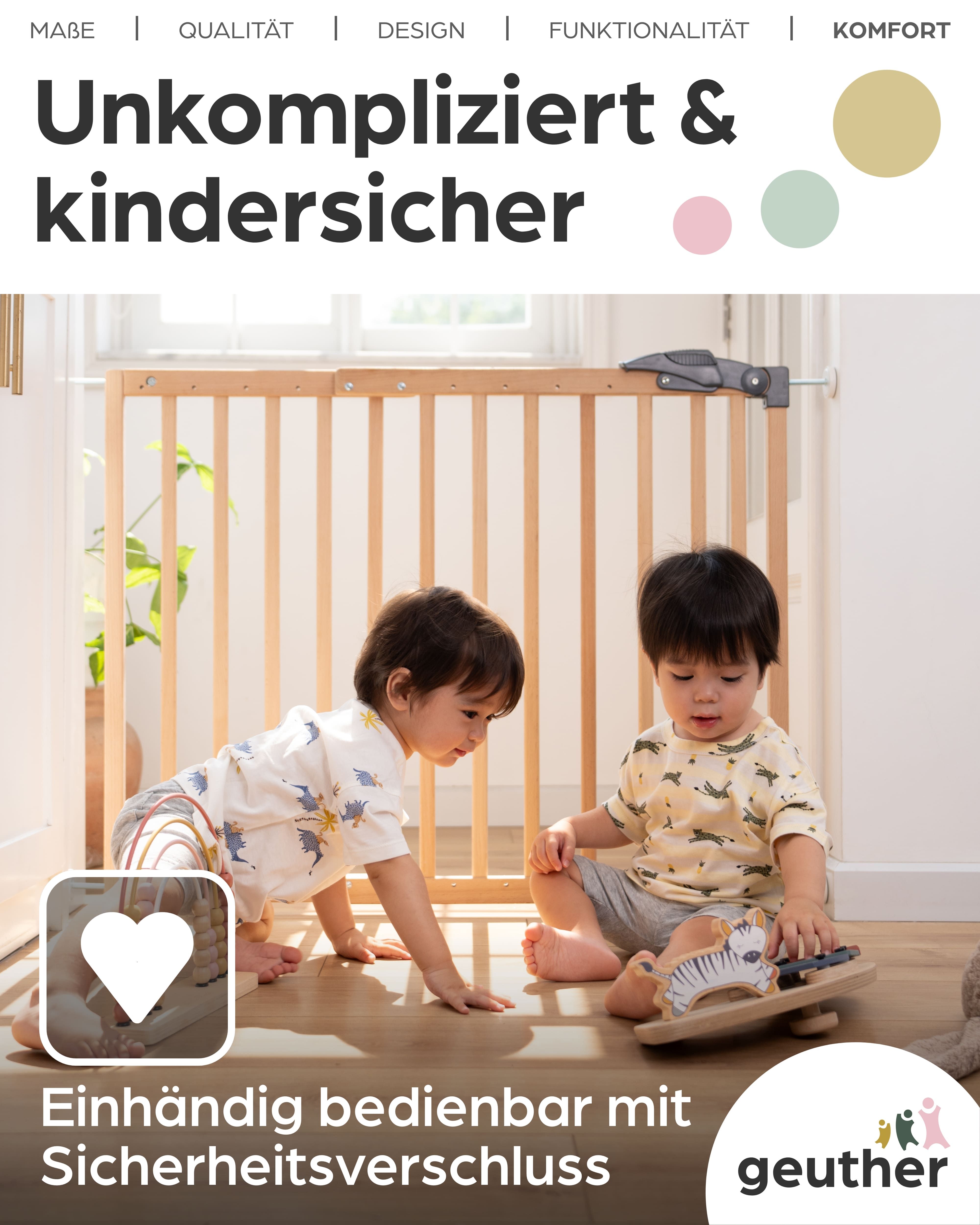 GEUTHER Türschutzgitter Nina 68–102 cm Holz grau
