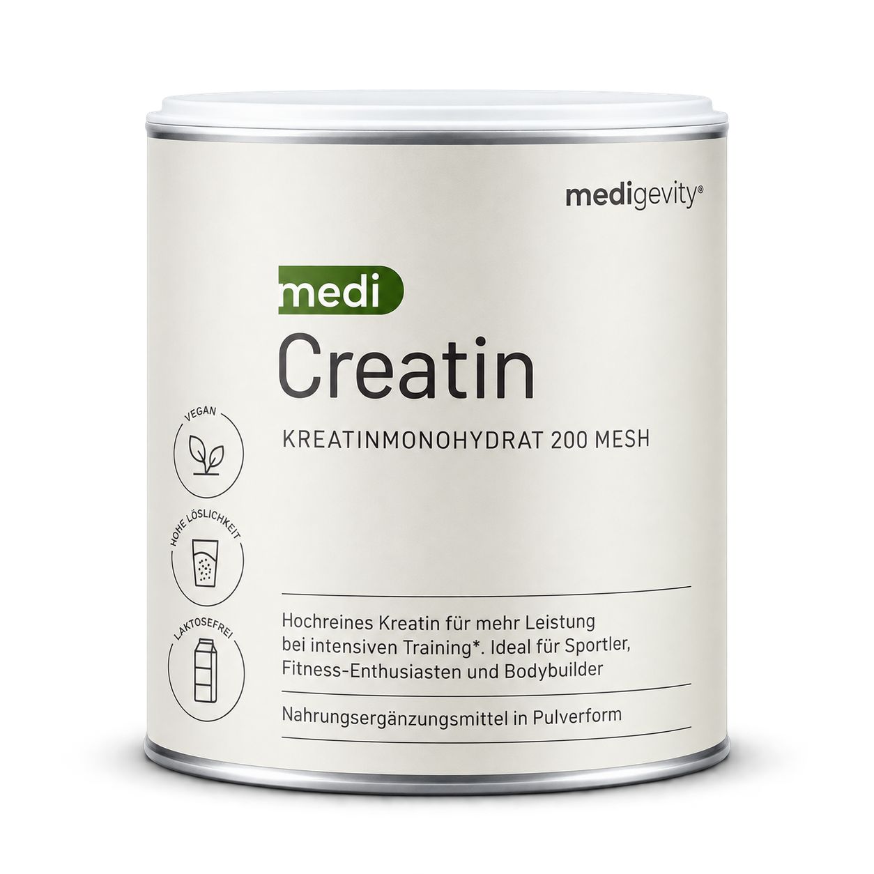 medigevity medi Creatin Hochreines Kreatinmonohydrat 200 Mesh 300 g Pulver