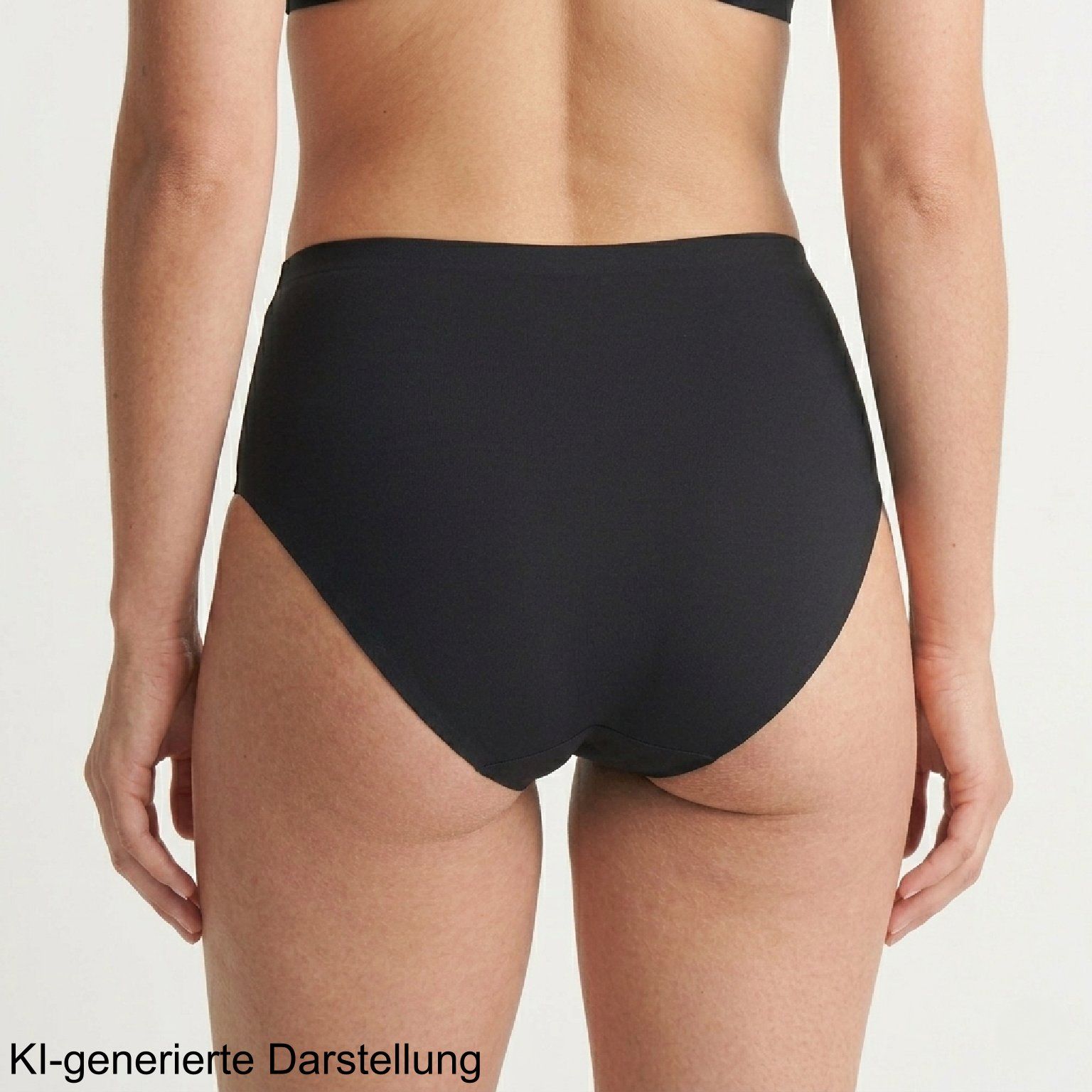 Schwarze Periodenunterhose, Rückansicht.