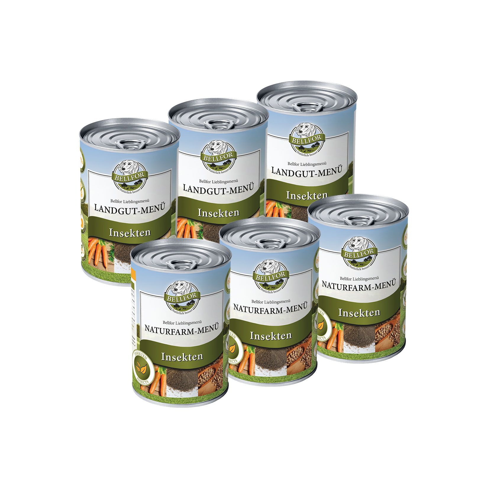 Starter-Paket mit Landgut-Menü und Naturfarm-Menü 6x400 g Futter