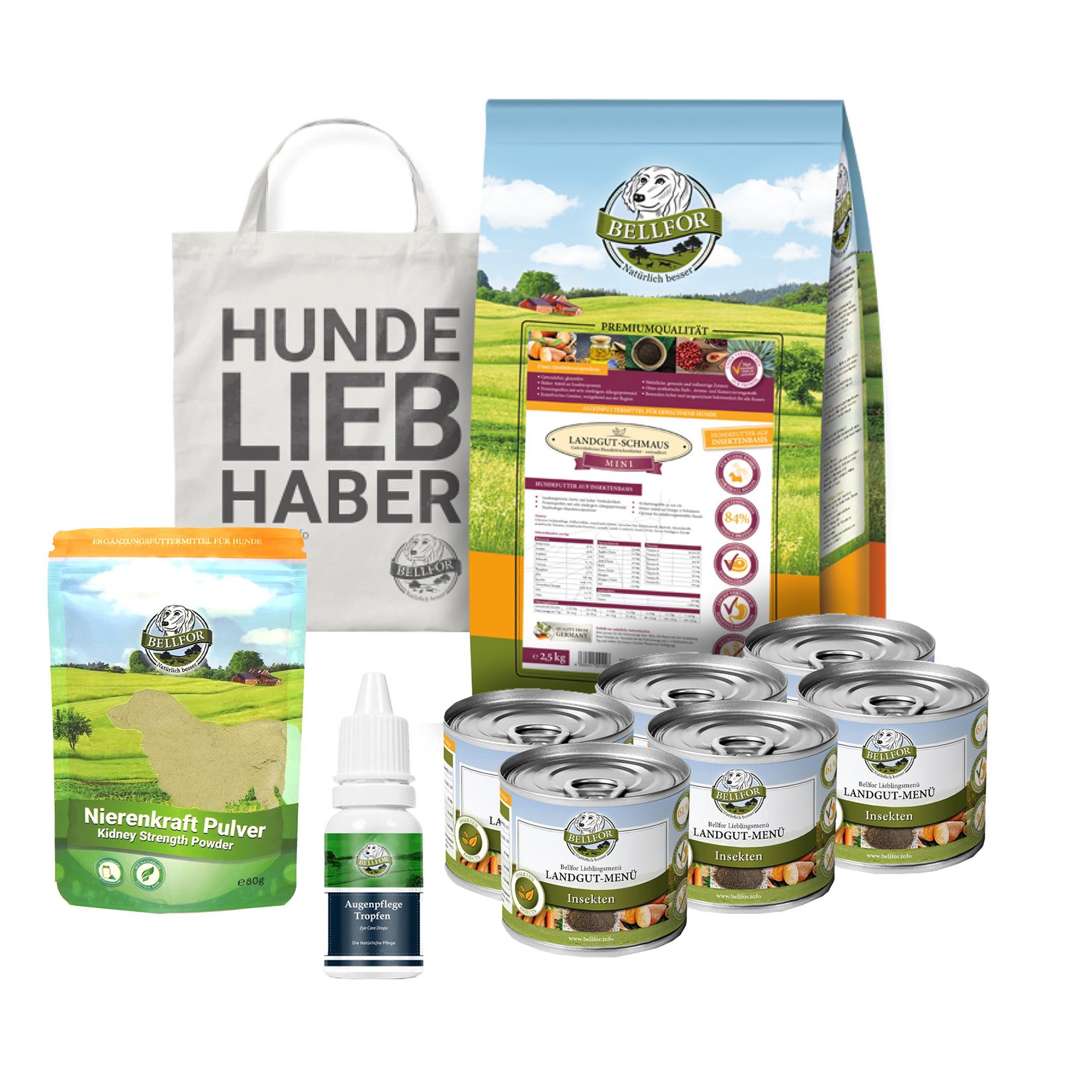 Bellfor Augenpflege-Sparset für kleine Hunde mit Futtermittelallergie 3,81 kg Set