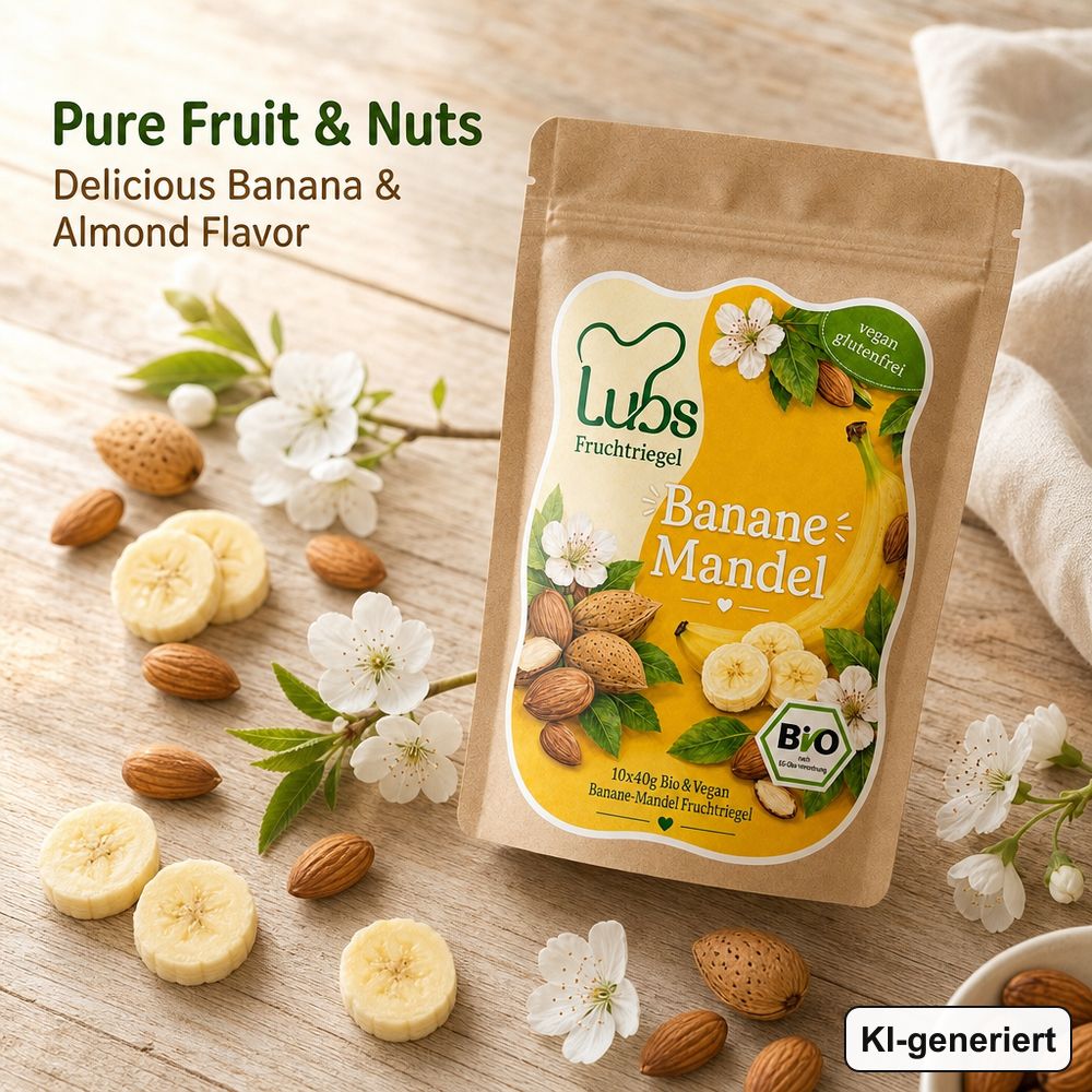 Bio& Vegan Fruchtriegel Banane & Mandel