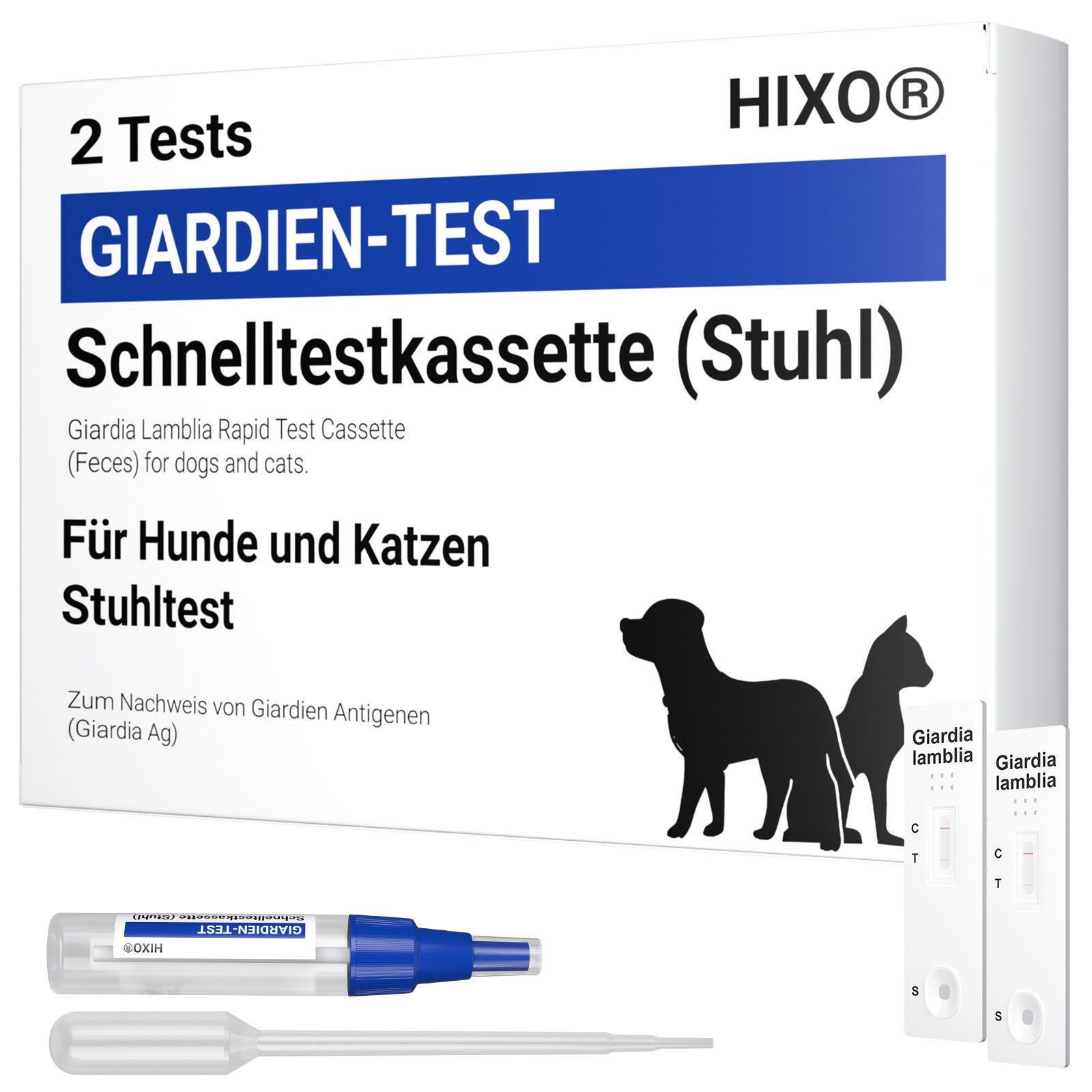 Hixo Giardien Schnelltest für Hund & Katze 2 St