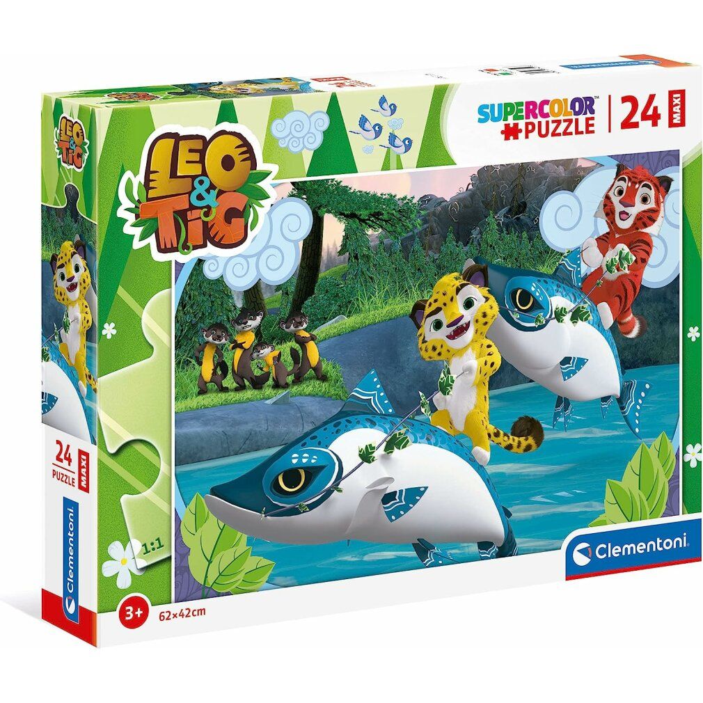 clementoni Puzzle Leo und Tig auf dem Wasser maxi 24 Teile