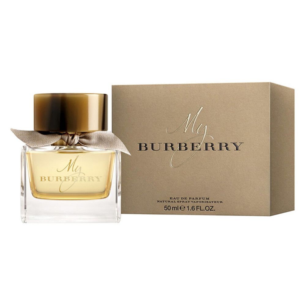 Parfümflakon mit Schleife und Karton. Aufschrift: My Burberry. 50 ml.