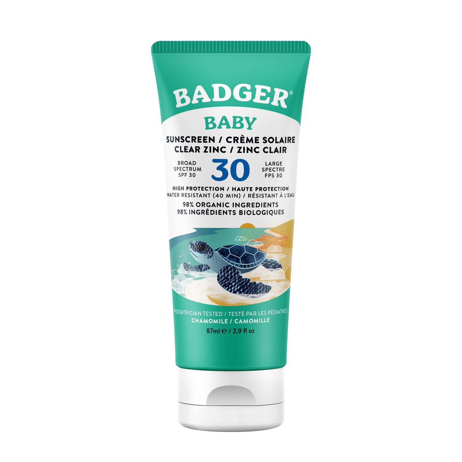 Badger Sunscreen Cream Baby Clear Zinc SPF 30 87 ml