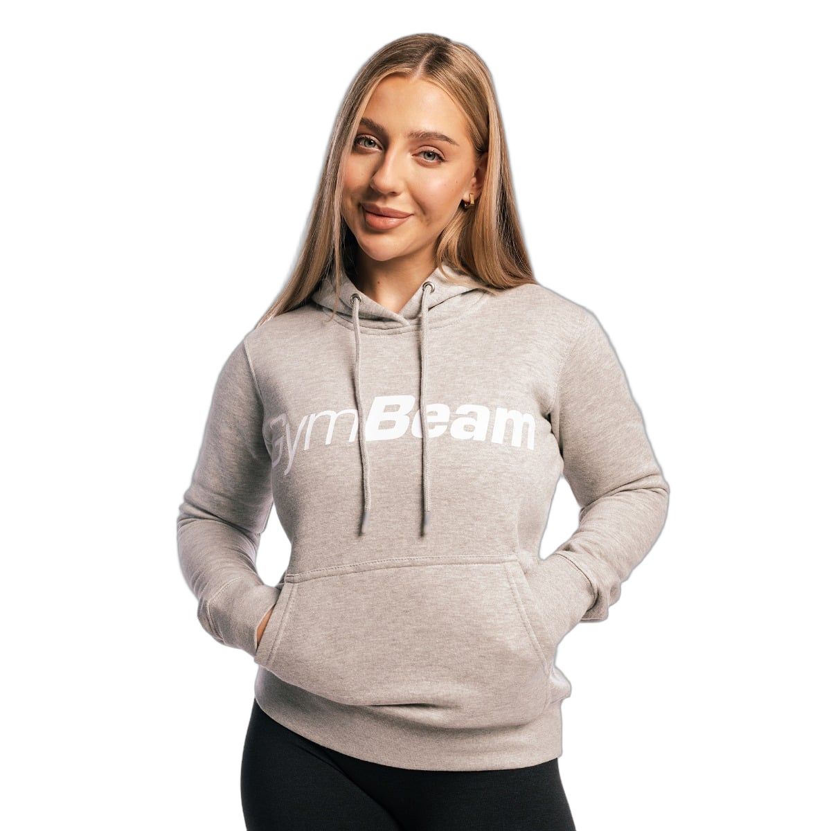 GymBeam Hoodie Damen regular mit Kapuze und Taschen in Grey 1 St