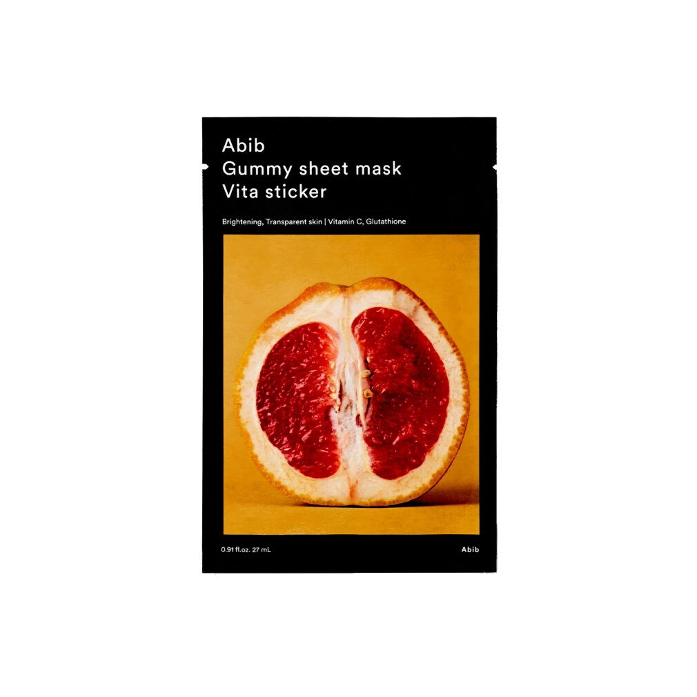 Abib Gummy Sheet Mask Vita Sticker mit Grapefruit-Motiv.