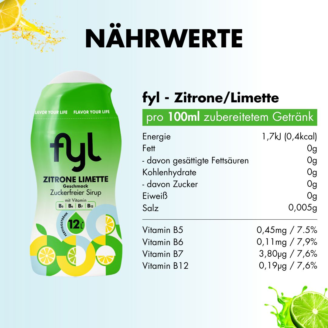 fyl Zuckerfreier Sirup Zitrone/Limette Geschmack