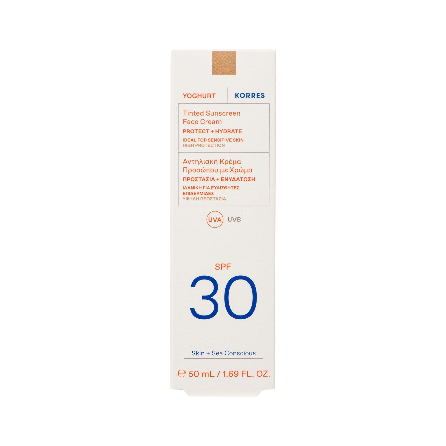 Korres Yoghurt getöntes Sonnencreme-Gel für das Gesicht Spf30 50 ml Sonnenschutzcreme