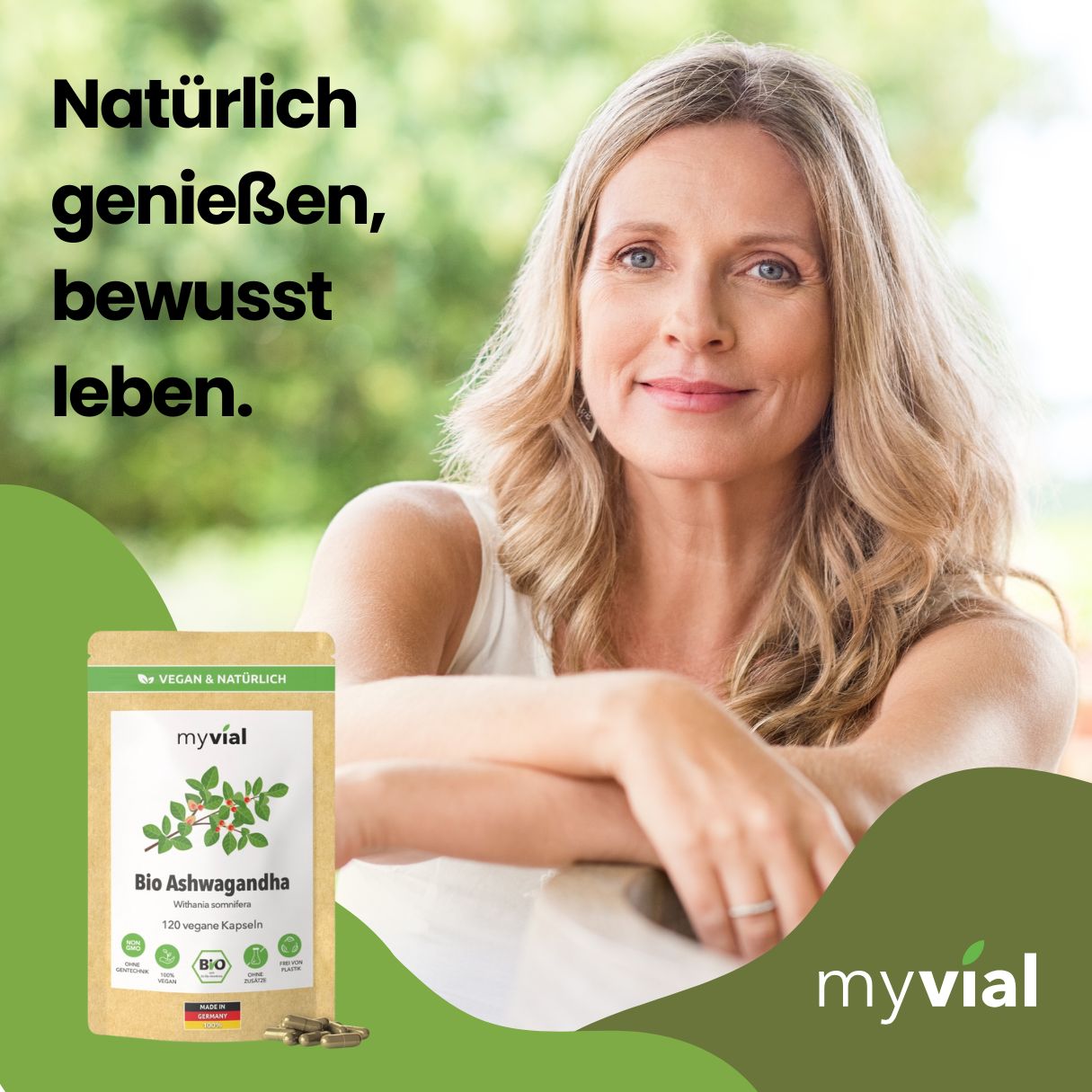 myvial® Bio Ashwagandha Kapseln - Indische Schlafbeere - 1500 mg hochdosiert