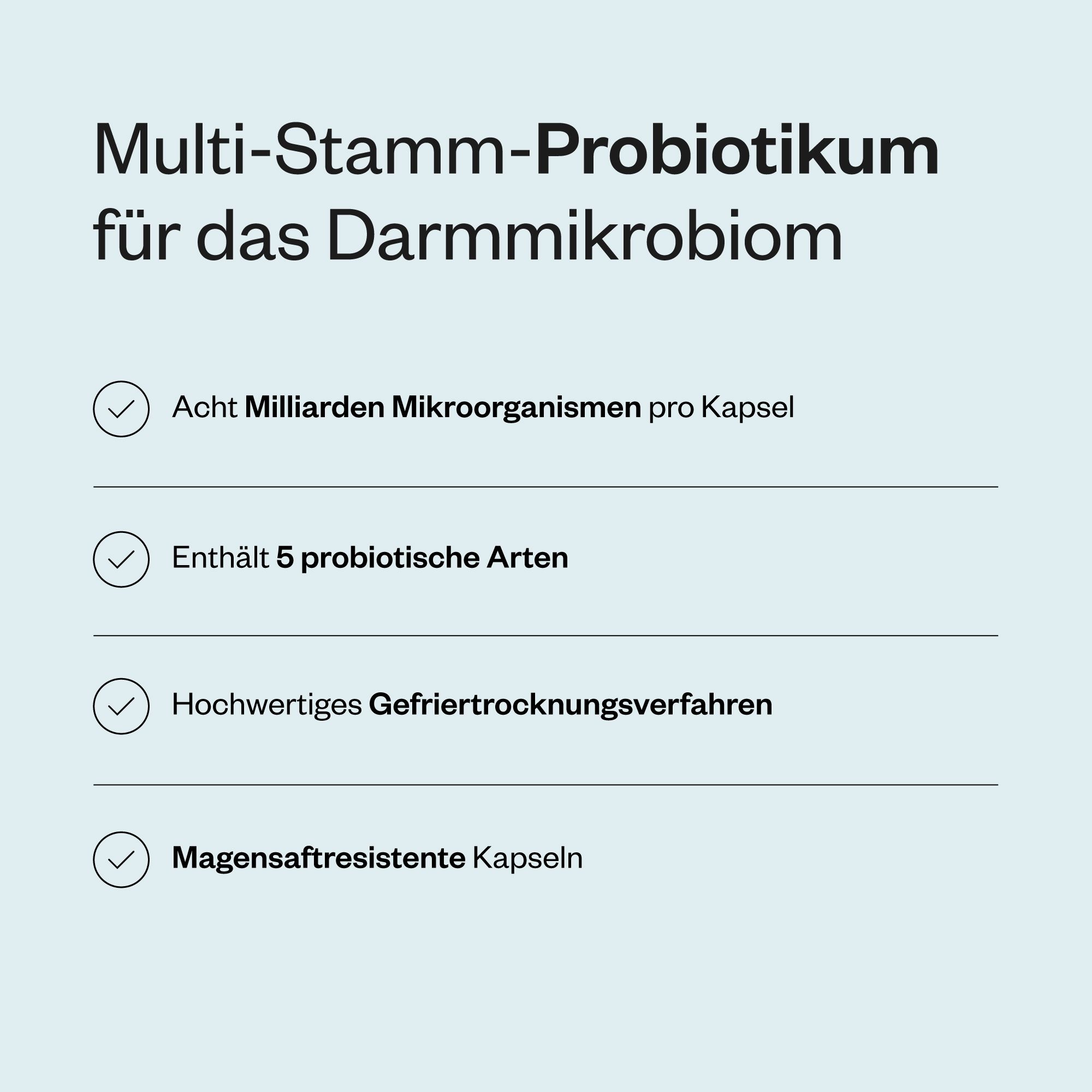 Werbebild mit "Probio Forte" und "SuperSmart" Schriftzug. Text über Vorteile des Produkts.