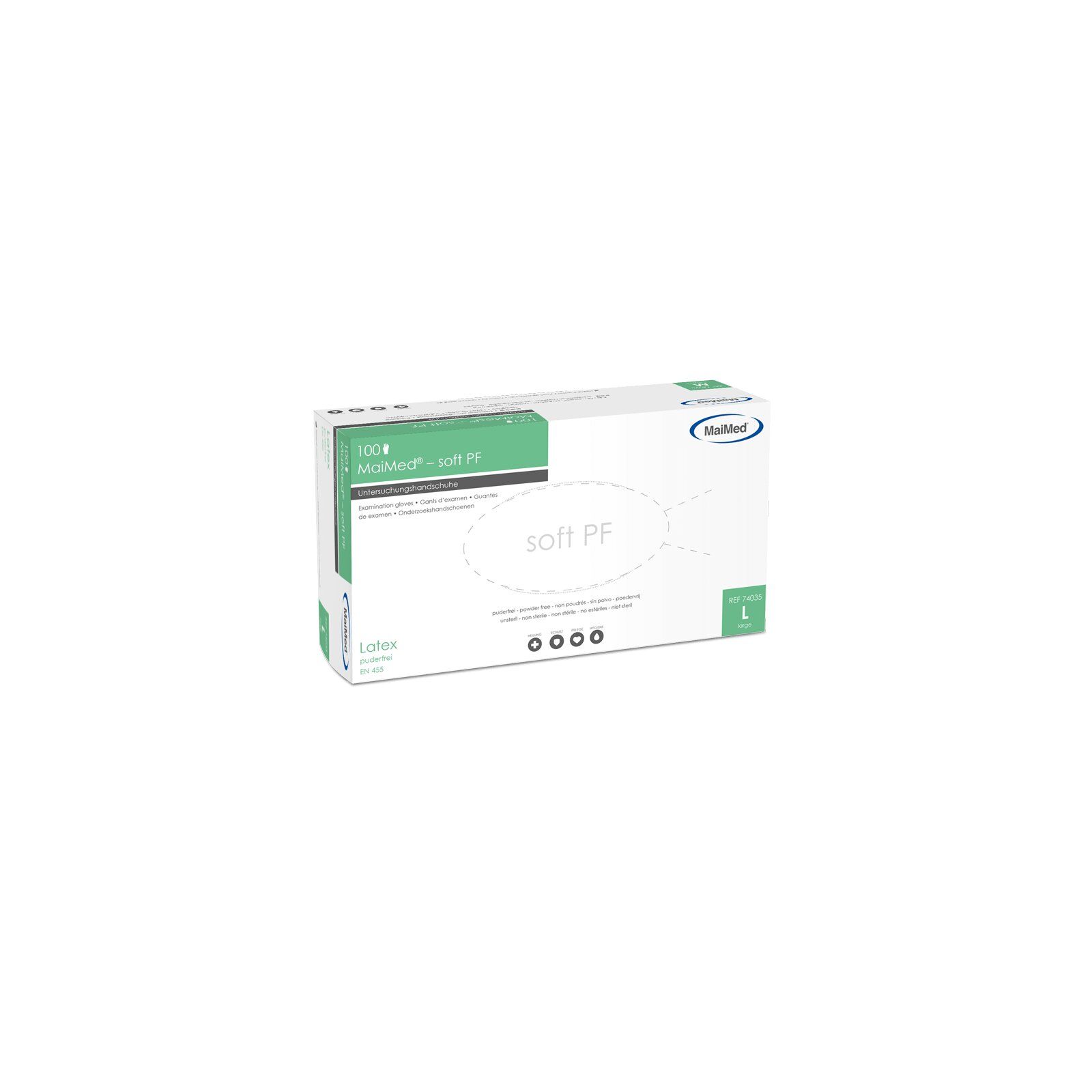 Maimed Soft PF Guanti Monouso In Lattice XS – Senza Talco, Microruvidi – Uso Medico E Alimentare (Bianco, 100 Pz)