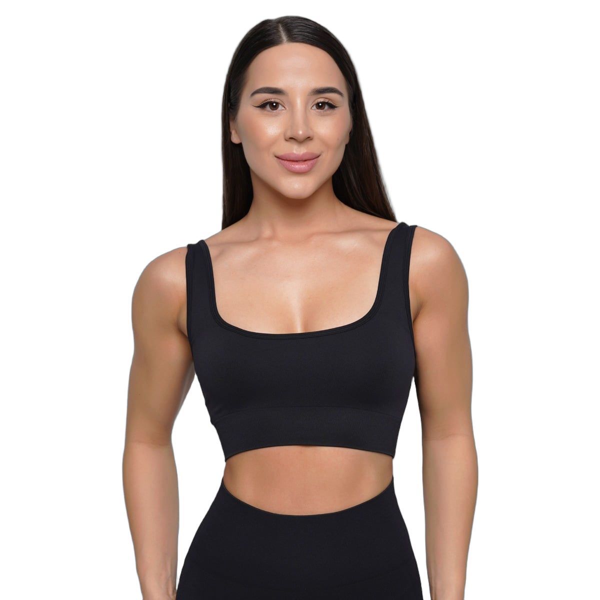 GymBeam Sport-BH Damen nahtlos mit breiten Trägern Lift Schwarz 1 St
