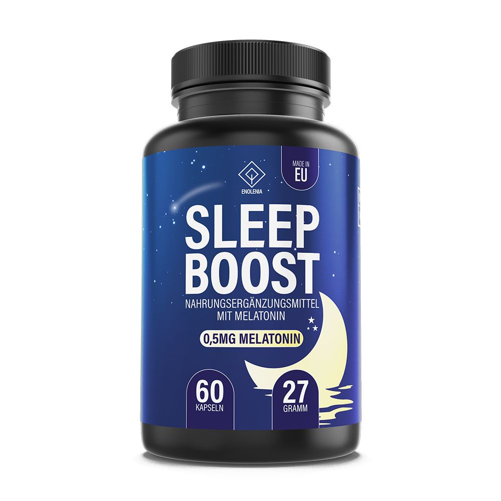 Enolenia® Sleep Boost Kapseln | Melatonin hochdosiert Ein & Durchschlaf Hilfe für besseren Schlaf 60 St