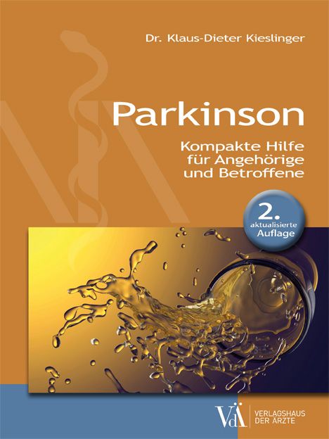 Buchcover mit Titel Parkinson. Autor: Dr. Klaus-Dieter Kieslinger. Untertitel: Kompakte Hilfe für Angehörige und Betroffene. 2. Auflage.