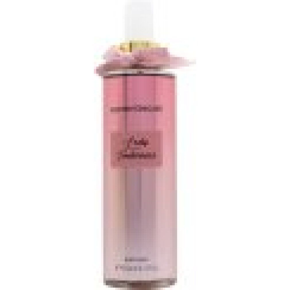 Rosa Body Mist Flasche mit Schleife. Aufschrift: Women'secret Lady Tenderness. Unten: Body Mist, 250ml 8.5 Fl.oz.
