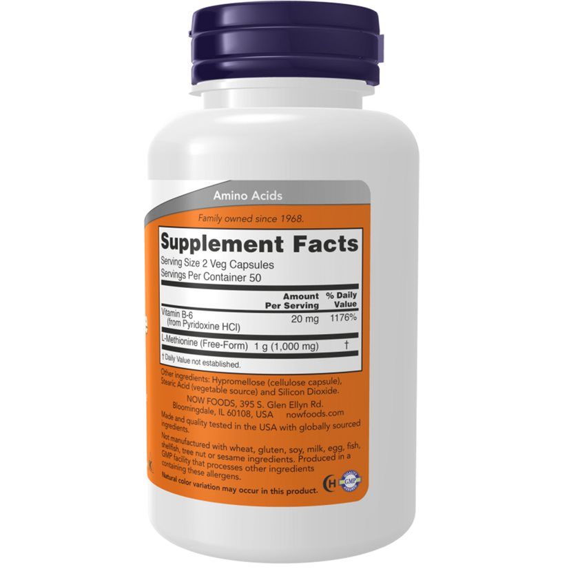 Now Foods, L-Methionine, 500mg 1 kg - Shop Apotheke