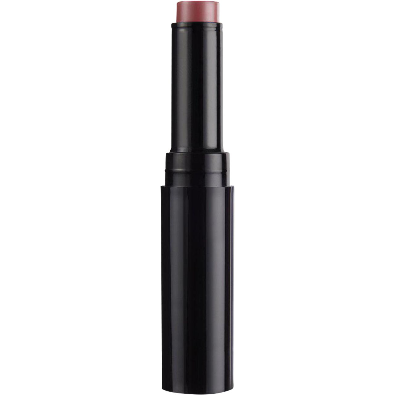IsaDora Glossy Balm Hydrating Stylo. Ausgefahrener rosa Lippenstift in schwarzem Gehäuse.