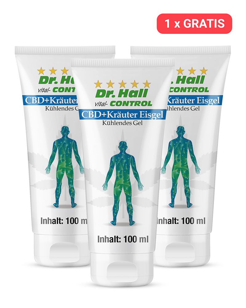 Dr. Hall CBD+Kräuter Eisgel, 3er Pack