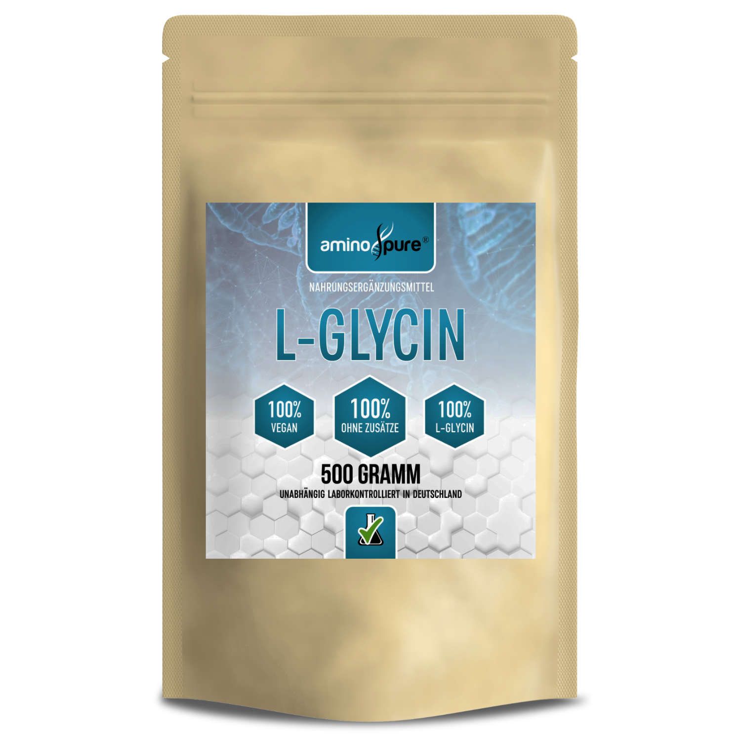 Naturalie Glycin Pulver vegan ohne Zusatzstoffe 500 g