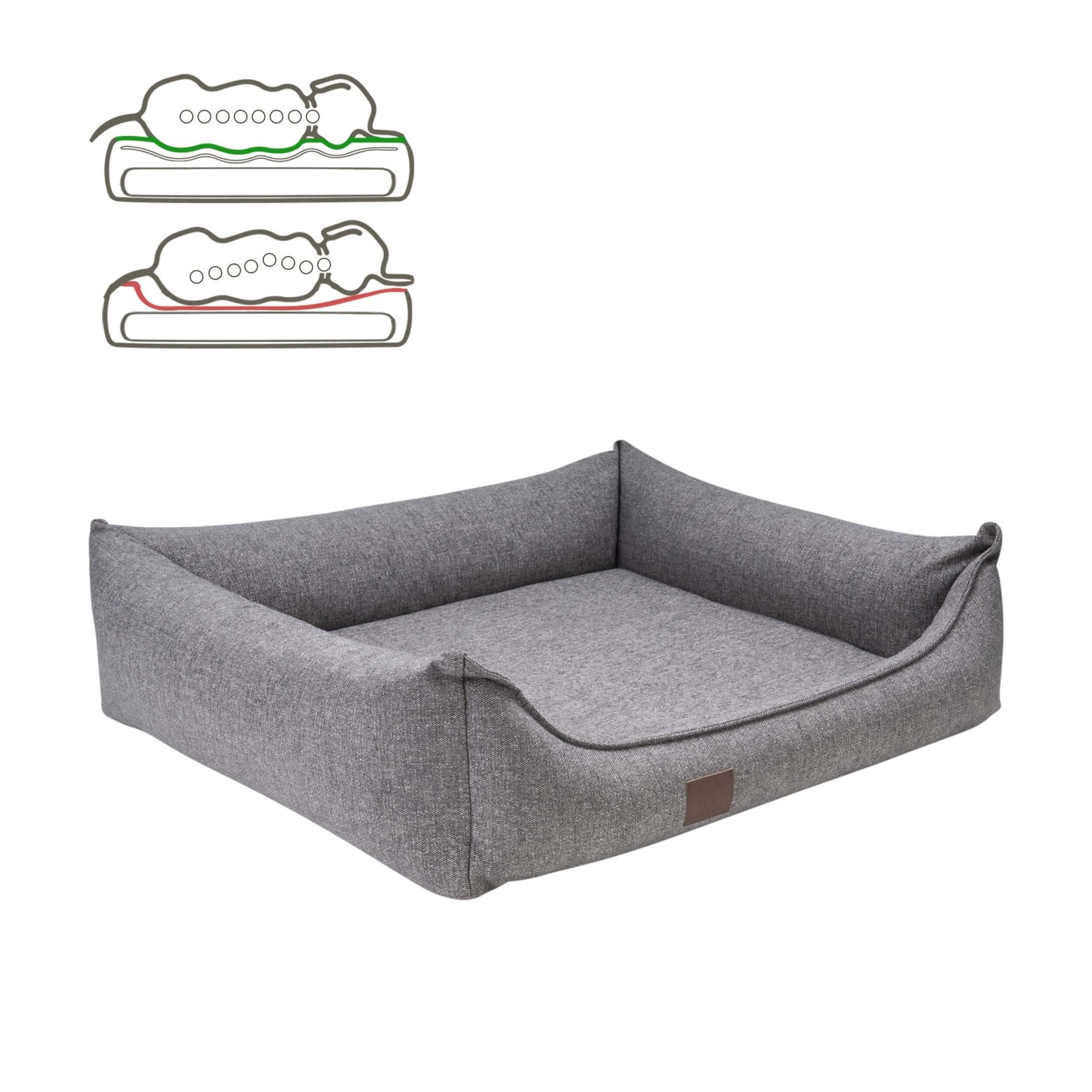 orthopädisches Hundebett "Tessa", Easy Clean-Webstoff, Farbe Grau 100 x 80