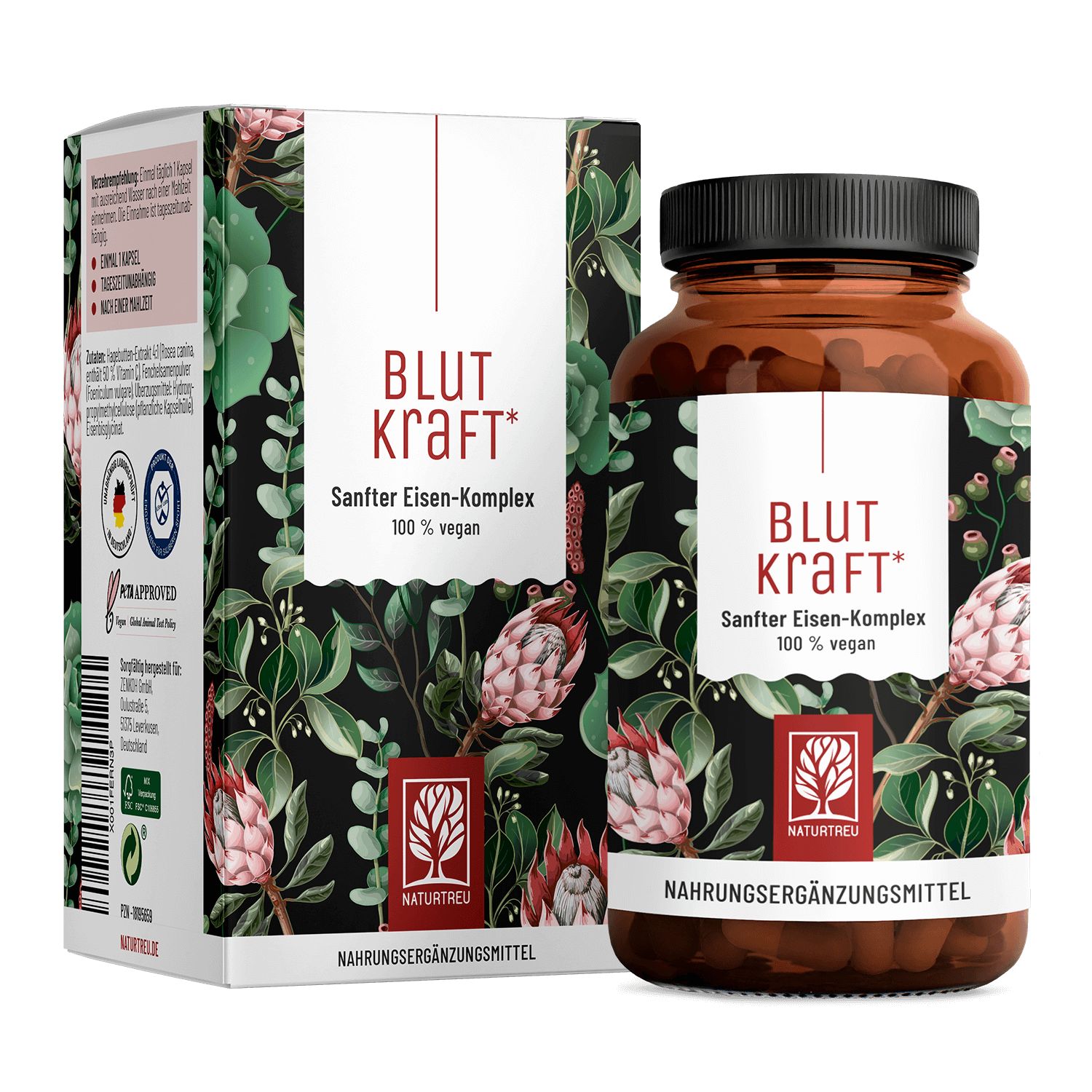 Eisen Komplex mit Fenchel, Vitamin C - gegen Eisenmangel - Blutkraft - NATURTREU®