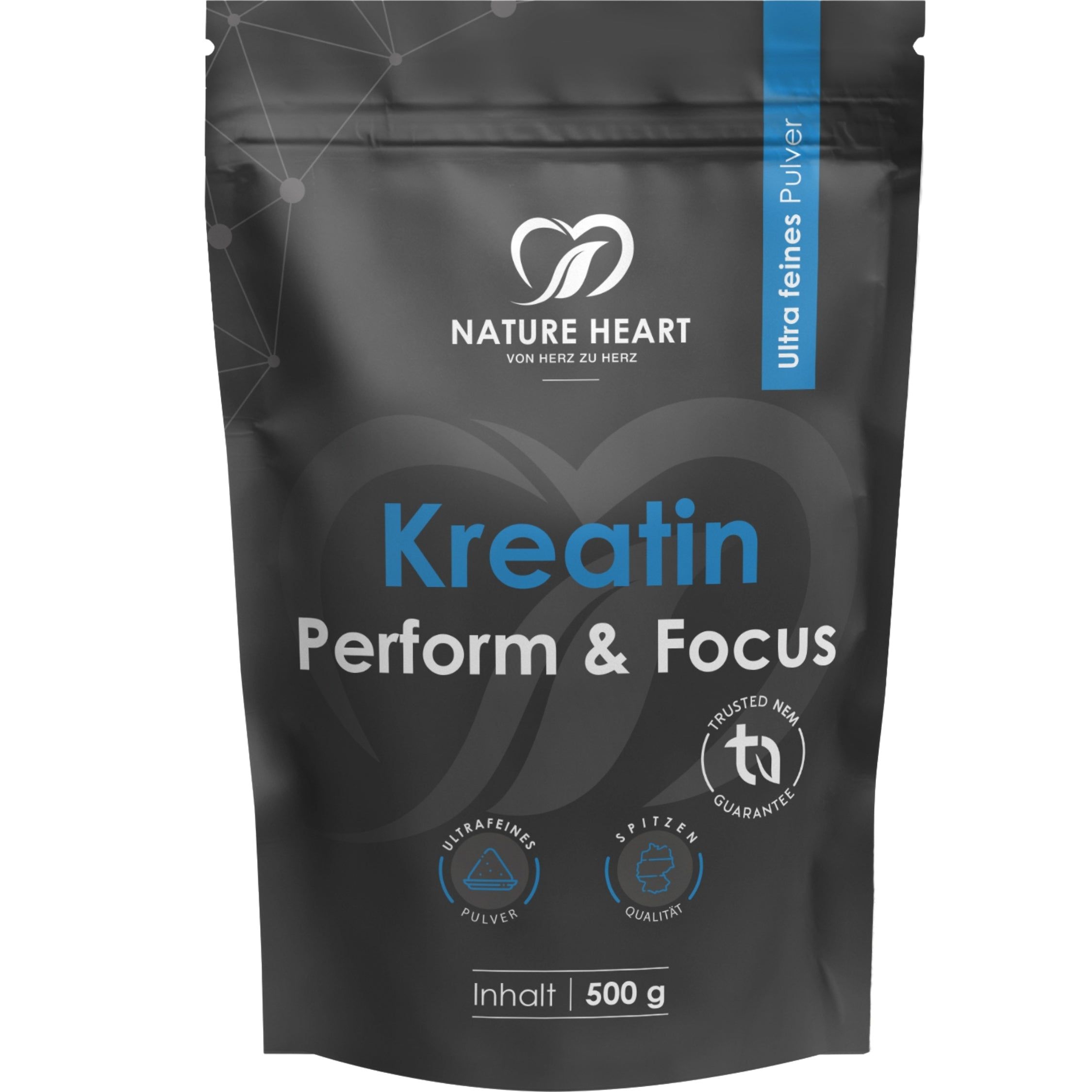 Nature Heart Kreatin Pulver Beutel, 500g.