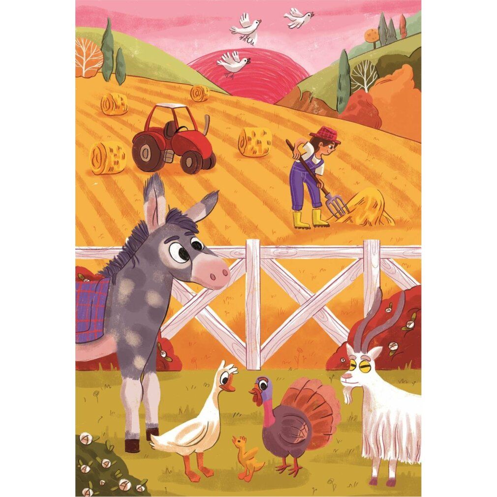 clementoni Play For Future Puzzle Tiere auf dem Bauernhof 3x48 Teile