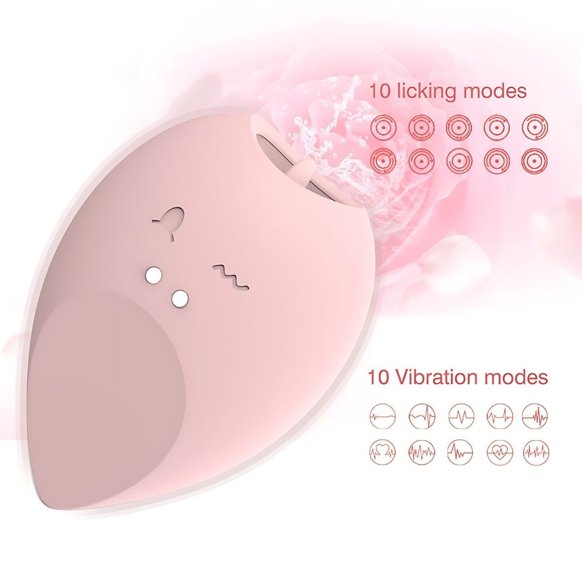 Licking Tear Drop Vibrator - Rosa