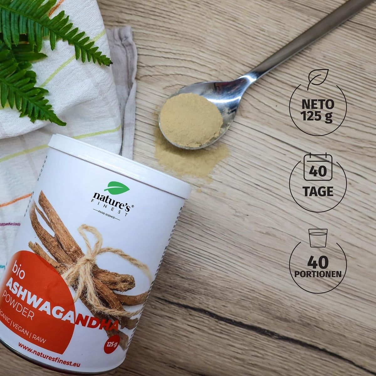 Nature's Finest Ashwagandha pulver Bio
