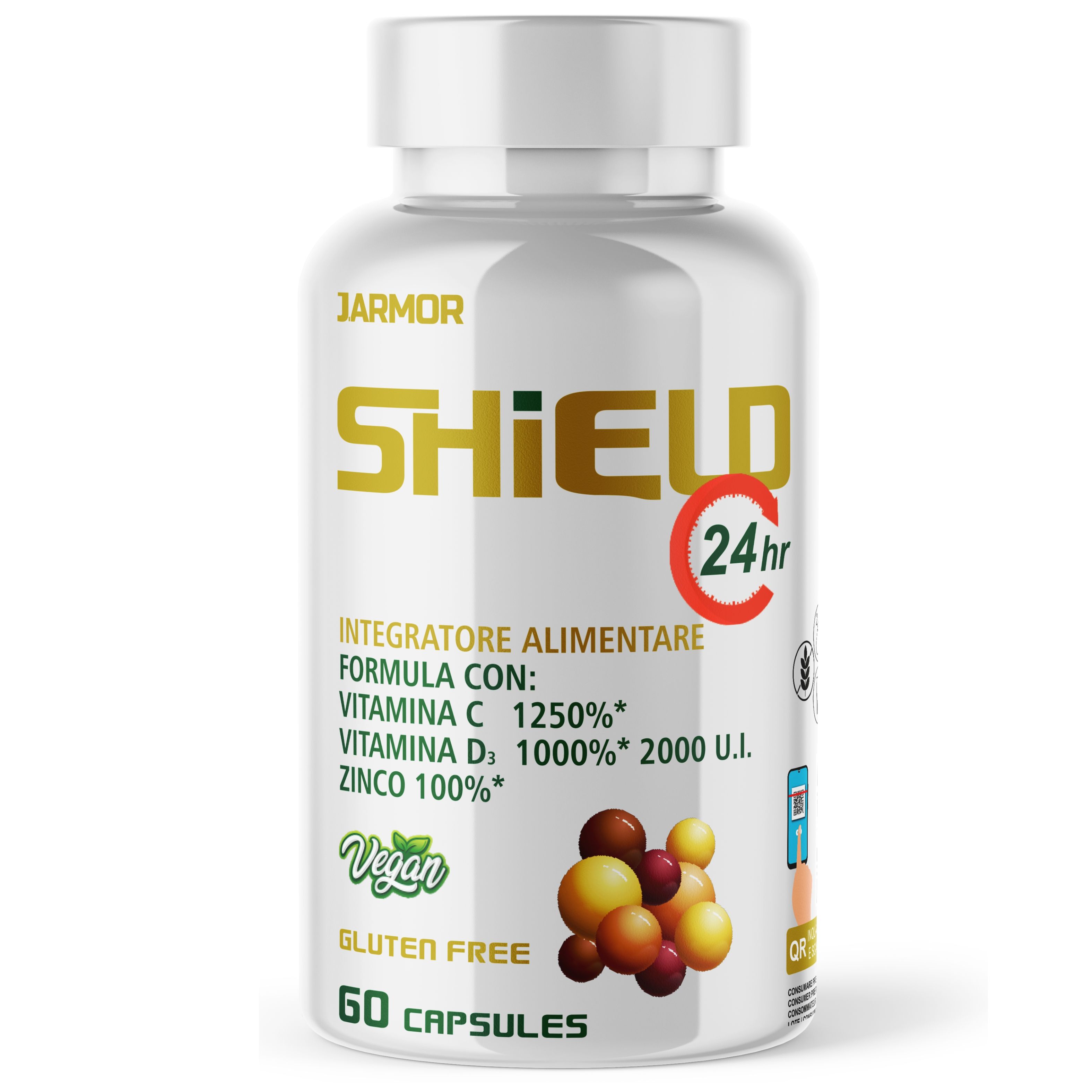 Vitamina C 1000mg, Vitamina D e Zinco, 60 Capsule, Sistema Immunitario, Pelle, Ossa, Unghie, Capelli