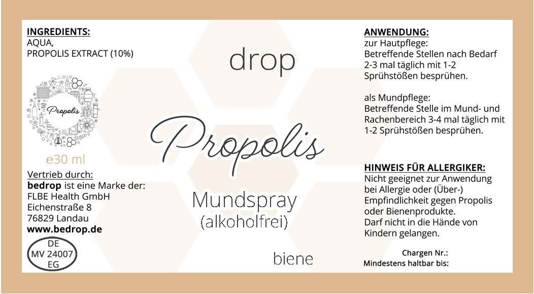 bedrop: Tier Set | Propolis Spray (alkoholfrei) & Manuka Honig MGO 400+