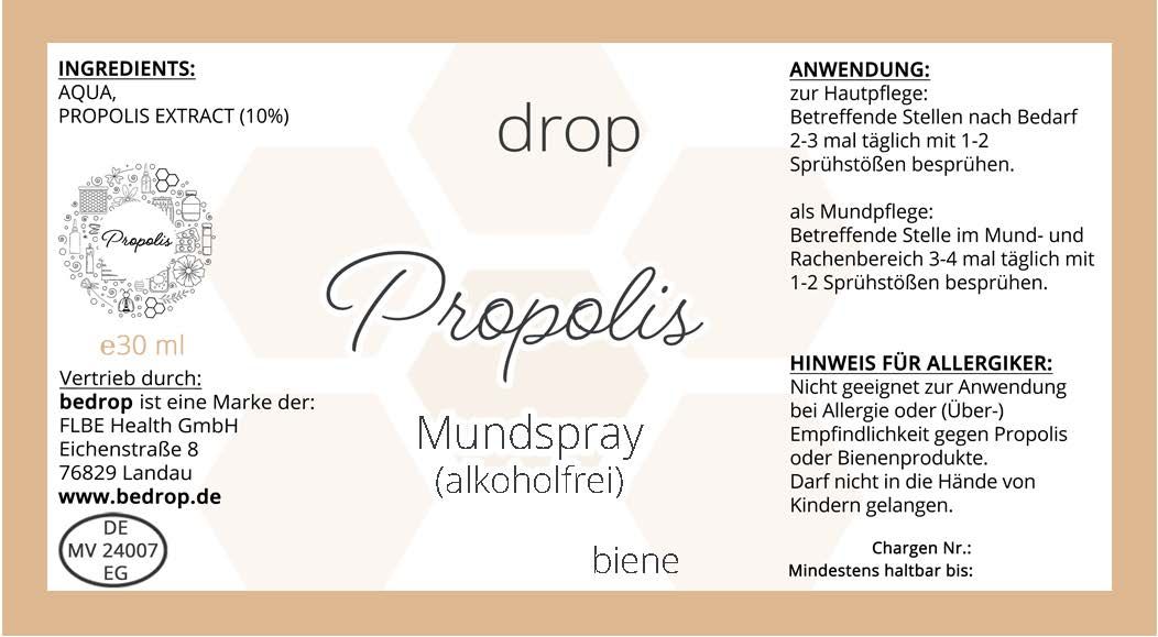 bedrop Propolis Tinktur Mundspray Spray