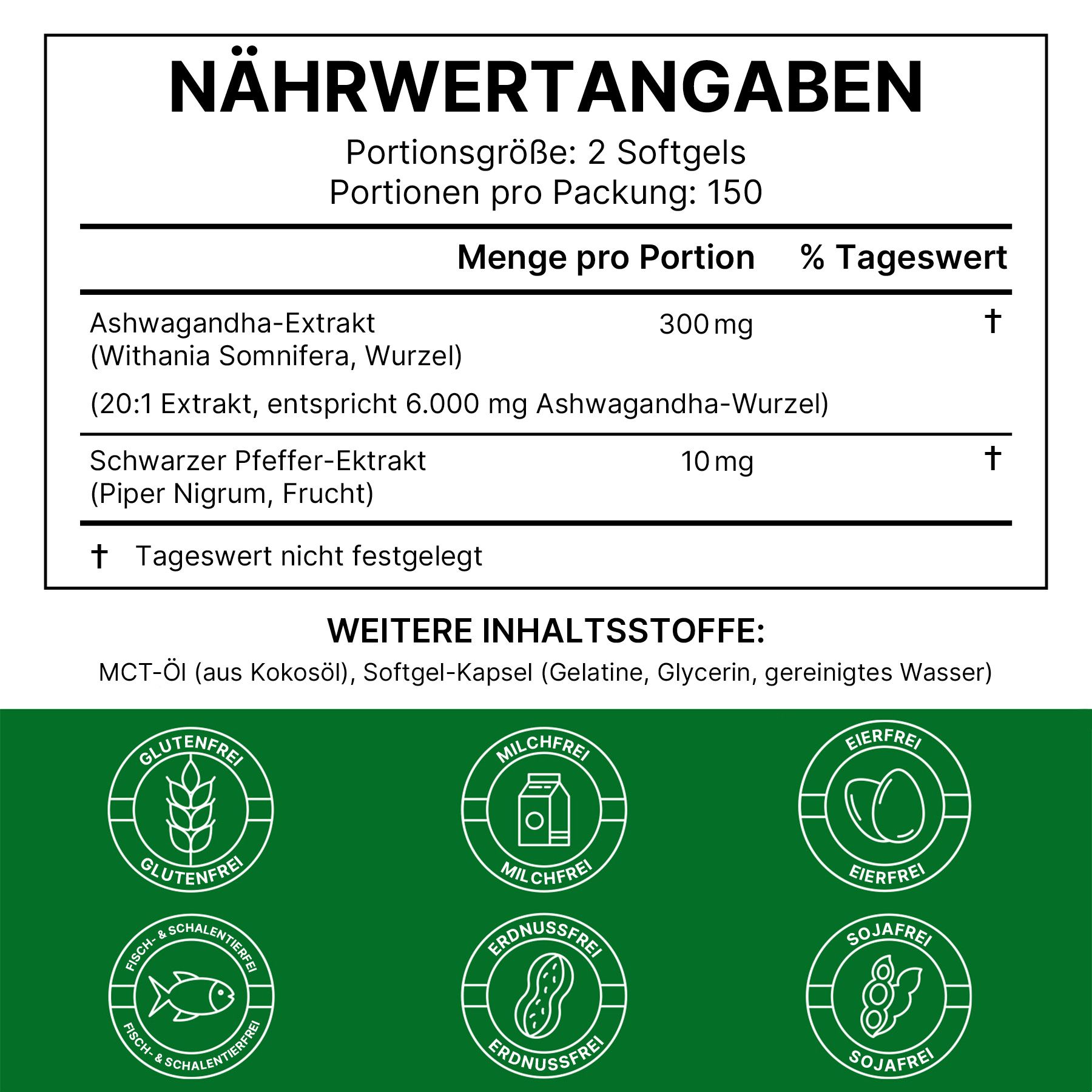 ALIVER Ashwagandha Extrakt Komplex Hochdosiert Softgels Laborgeprüft