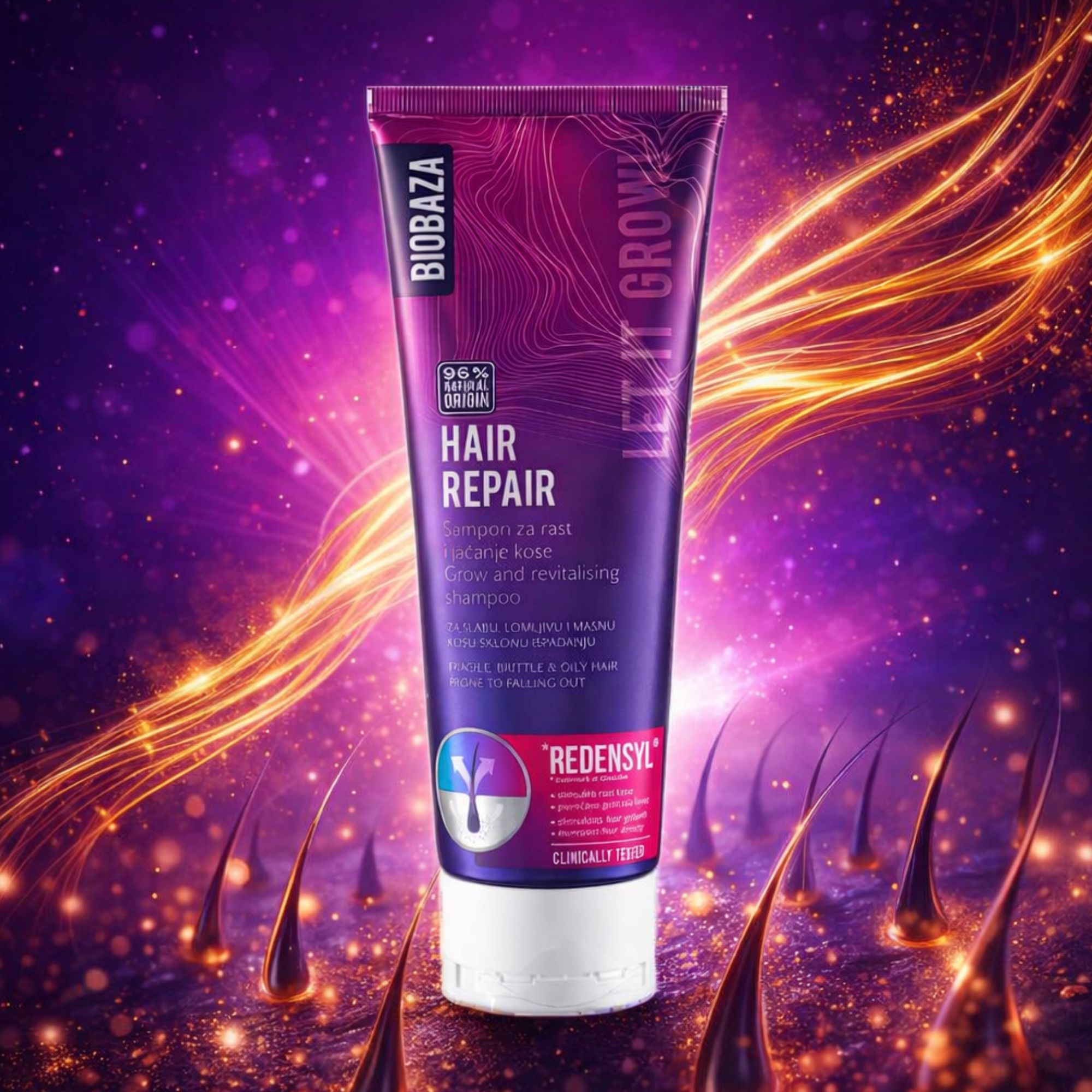 BIOBAZA Hair Repair Shampoo für Haarwachstum und Regeneration